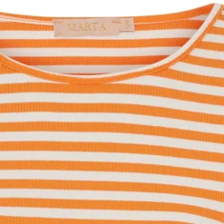 Marta MdcJosiane LS Tee - Orange stribet t-shirt 49066 Arancio/Greggio fra Marta du Château