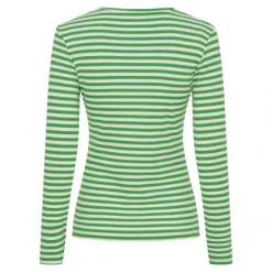 Marta MdcJosiane LS Tee - Grøn stribet t-shirt 49066 Menta/Greggio fra Marta du Château