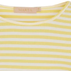 Marta MdcJosiane LS Tee - Gul stribet t-shirt 49066 Giallo/Greggio fra Marta du Château
