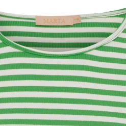 Marta MdcJosiane LS Tee - Grøn stribet t-shirt 49066 Menta/Greggio fra Marta du Château