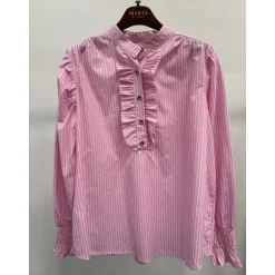 MARTA MdcMargaux Shirt - Lyserød stribet skjorte 6811 Rosa fra Marta du Château
