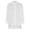 MARTA MdcMarthe Shirt - Hvid skjorte med beige blomster 6885 White fra Marta du Château