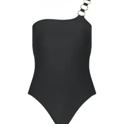 Missya Capri swimsuit - Sort one shoulder badedragt 14657 Black/gold fra Missya