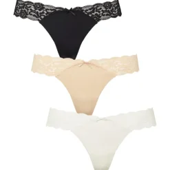 Missya Seamless string w lace on side 3-pack 14908 Multi Colour fra Missya