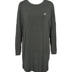 Missya Softness LS Nightshirt - Grå langærmet natkjole 14785 Dark Grey Melange fra Missya