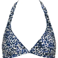 Missya Venice Top - Bikinitop med små blå blade 14536 Night blue fra Missya