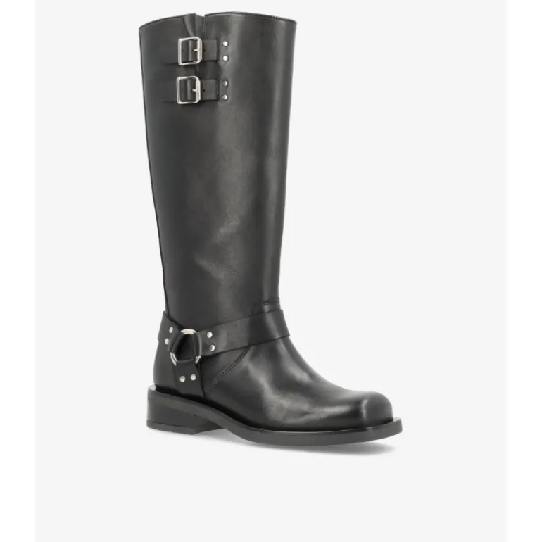 Phenumb ENCORE LONG - Lang sort bikerstøvle PBboot10003 Black fra Phenumb Copenhagen