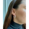 Pico Crystal Heart Hoops - Guld hoop med hjerte krystaller Y01015 Guldbelagt fra Pico