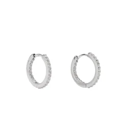 Pico Rainy Medium Hoop - Øreringe K01035 Clear/Silver fra Pico