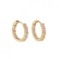PICO Siri Crystal Hoop - Guld hoop med lilla sten M01017 fra Pico