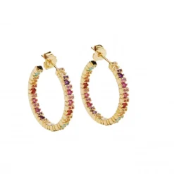 PICO Siri Grande Hoops - Guld hoop øreringe med multi sten M01018 fra Pico