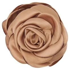 Pico Small Satin Rose Claw - Brun/Beige hårklemme med blomst CL46 Latte fra Pico