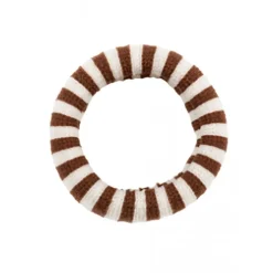 Pico Elfie Elastic - Brunt stribet hårelastik EL08 Dark Brown/Ecru fra Pico
