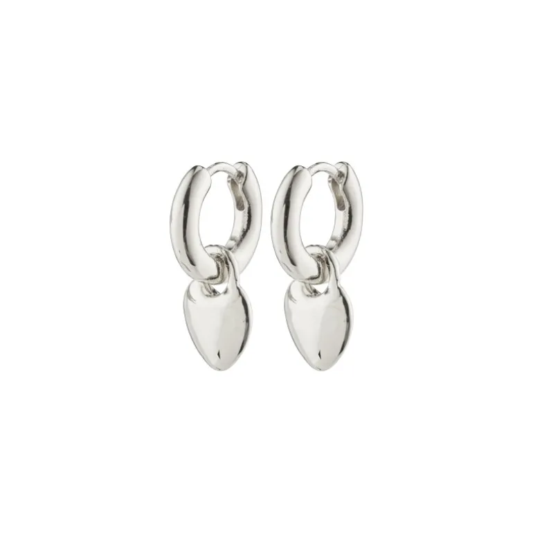 Pilgrim SOPHIE recycled hjerte hoops 642416003 Sølvbelagt fra Pilgrim