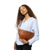 RE:DESIGNED Emila Bumbag - Brun bumbag med guld lynlås 6062 Walnut fra RE:DESIGNED