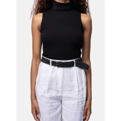 RE:DESIGNED Harper Belt - Sort flet bælte 5291 Black fra RE:DESIGNED