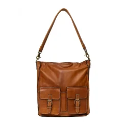 RE:DESIGNED Heda BIG - Cognac farvet crossover taske 6347 Burned Tan fra RE:DESIGNED