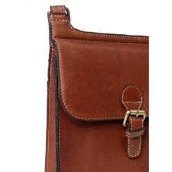 RE:DESIGNED Jeane Big - Brun crossover med spænde 6459 Cognac fra RE:DESIGNED