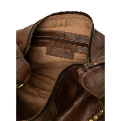 RE:DESIGNED Loni Big - Brun taske med nitter 6412 Woodsmoke fra RE:DESIGNED