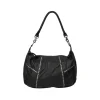 RE:DESIGNED Loni Big - Sort taske med nitter 6412 Black fra RE:DESIGNED