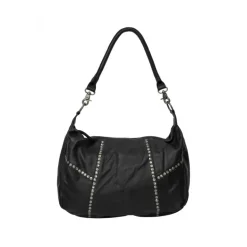 RE:DESIGNED Loni Big - Sort taske med nitter 6412 Black fra RE:DESIGNED