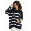 Sandgaard Helsinki oversize blouse - Marineblå stribet bluse SG143 Striped Navy/White fra SANDGAARD