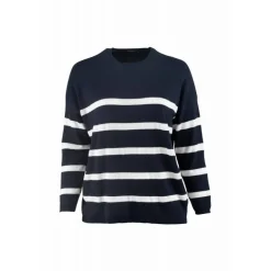 Sandgaard Helsinki oversize blouse - Marineblå stribet bluse SG143 Striped Navy/White fra SANDGAARD