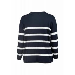 Sandgaard Helsinki oversize blouse - Marineblå stribet bluse SG143 Striped Navy/White fra SANDGAARD