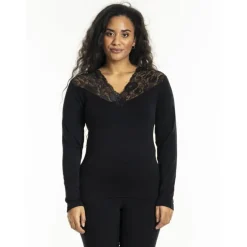Sandgaard New York - Seamless bluse med blonde SG149 Black fra SANDGAARD