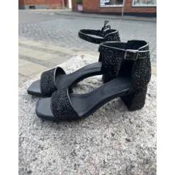 Shoedesign Copenhagen ALICE G Black - Sort sandel med glimmer S232-4108-1001-01 fra Shoedesign Copenhagen