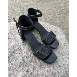 Shoedesign Copenhagen ALICE G Black - Sort sandel med glimmer S232-4108-1001-01 fra Shoedesign Copenhagen