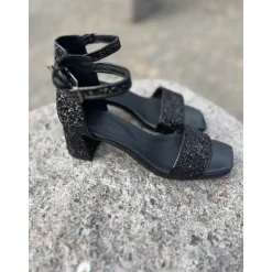 Shoedesign Copenhagen ALICE G Black - Sort sandel med glimmer S232-4108-1001-01 fra Shoedesign Copenhagen