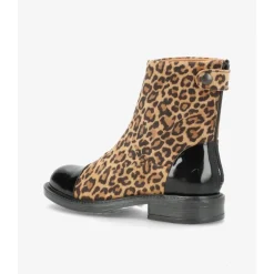 Shoedesign Copenhagen DAHLIA SPA - Leopard støvle med lak detalje 64039118 Suede-patent Leopard fra Shoedesign Copenhagen