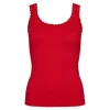 Tim&Simonsen Frida Rib Top - Rød rib top med blonde 217 Rosso fra TimogSimonsen