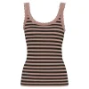 Tim&Simonsen ISA stripe dark rib top - Rosa/sort stribet top TS1CS962 Nero/Rosa Antico fra TimogSimonsen
