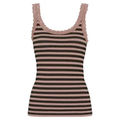 Tim&Simonsen ISA stripe dark rib top - Rosa/sort stribet top TS1CS962 Nero/Rosa Antico fra TimogSimonsen