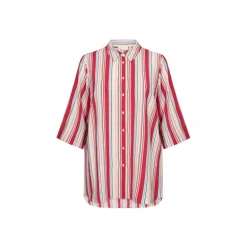 Wasabi WA-ADINA 2 - Rød stribet skjorte W10329 Lipstick Combi fra Wasabiconcept