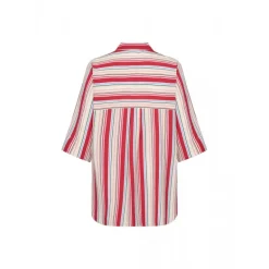 Wasabi WA-ADINA 2 - Rød stribet skjorte W10329 Lipstick Combi fra Wasabiconcept