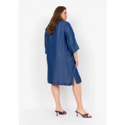 Wasabi WA-FLORA 5 - Blød denim tunika W10373 Dark Blue Denim fra Wasabiconcept