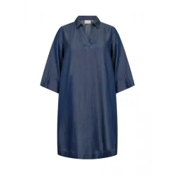 Wasabi WA-FLORA 5 - Blød denim tunika W10373 Dark Blue Denim fra Wasabiconcept