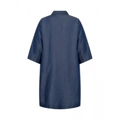 Wasabi WA-FLORA 5 - Blød denim tunika W10373 Dark Blue Denim fra Wasabiconcept