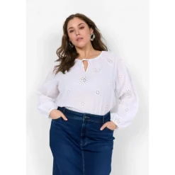 Wasabi WA-GIT 1 - Hvid broderie anglaise bluse W10212 White fra Wasabiconcept