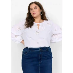 Wasabi WA-GIT 1 - Hvid broderie anglaise bluse W10212 White fra Wasabiconcept