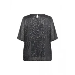 Wasabi WA-KATHRINE 1 - Grå paillet bluse W20249 Iron Grey fra Wasabiconcept