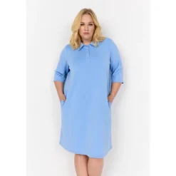 Wasabi WA-SABINA 32 - Lyseblå sweat kjole W20265 Air Blue fra Wasabiconcept
