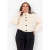 Wasabi WA-SABINA 35 - Offwhite cardigan med knapper W20303 Cream fra Wasabiconcept