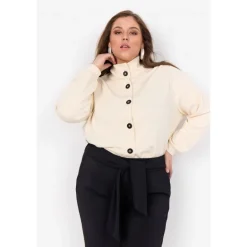 Wasabi WA-SABINA 35 - Offwhite cardigan med knapper W20303 Cream fra Wasabiconcept