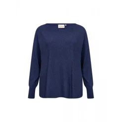 Wasabi WA-SAMANDA 1 - Blå strik med knapper i bag W30000 Blue Iris Melange fra Wasabiconcept