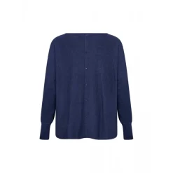 Wasabi WA-SAMANDA 1 - Blå strik med knapper i bag W30000 Blue Iris Melange fra Wasabiconcept