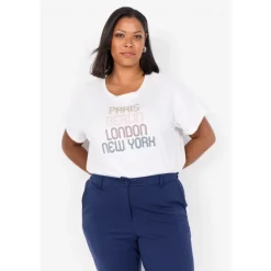 Wasabi WA-SIBELLE 7 - Hvid t-shirt med tryk W20200 White fra Wasabiconcept
